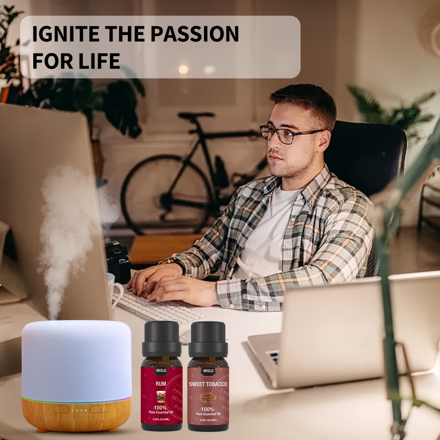 Gentleman Essential Oils Set, Select Premium Ingredients, 6pcs Kit for Diffuser Home Use - Humidifier & Candle Making (6×10ml) Sandalwood, Sweet Tobacco, Cedar, Rum, Leather, Lover's Cologne – Perfect for Summer and Autumn