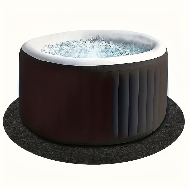 Non-Slip Round Hot Bath Mat - Waterproof, Reusable and Washable Outdoor Pool Protector, Suitable for Above Ground Pools and Spas