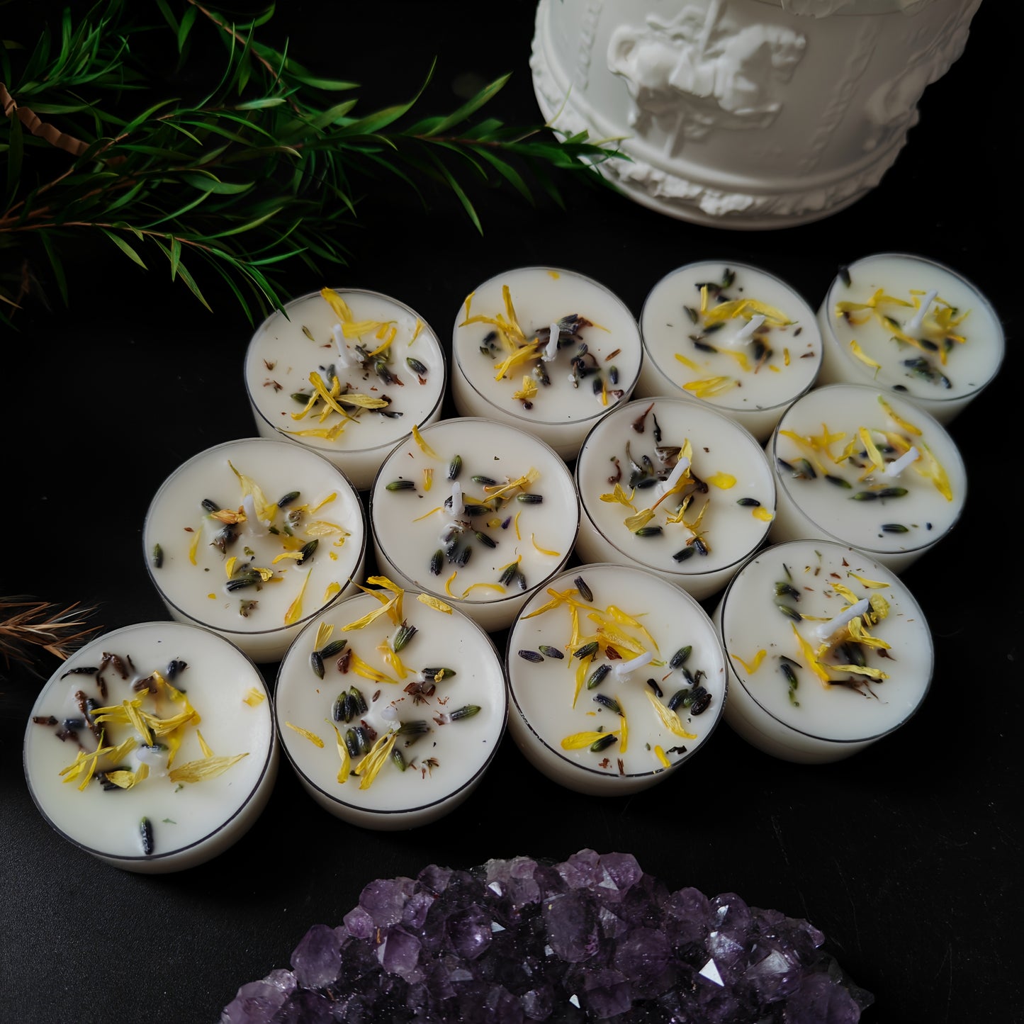 12 mini soy wax candles measuring 1.78x3.81 cm, with three fragrances of rose/lavender/jasmine, long-lasting fragrance, suitable for holiday decoration, home decoration, Christmas, Mother's Day, Halloween holiday gifts