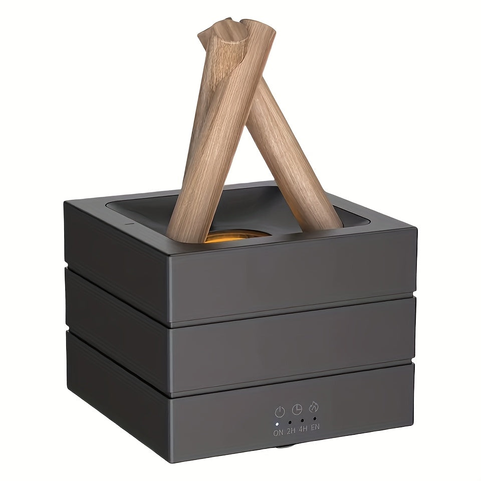 280ml Flame Effect Essential Oil Diffuser & Humidifier – Simulated Campfire Mist, 7-Color LED Ambient Light, Quiet Soundwave technology, 2H/4H Timer, Auto Shut-off, Aromatherapy Air Freshener for Bedroom, Office, Yoga & Gifts