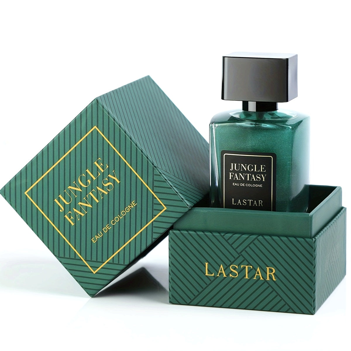 LASTAR Jungle Fantasy Pheromone Perfume for Men & Women - Marine Fougère Eau de Toilette with Sage, Lemon & Ambergris Notes, Long-Lasting Freshness, Sweat & Body Odor Control, Green Sand Textured Square Bottle in Luxury Gift Box
