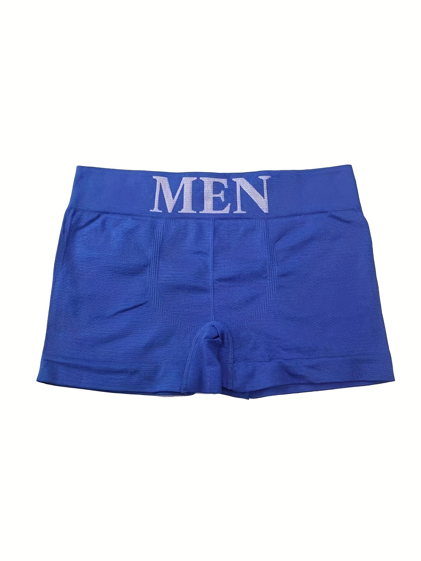 5pcs Men's 'MEN' Print Plain Color High Stretch Breathable Quick Drying Comfortable Boxer Briefs Underwear (smaller Size), S-M