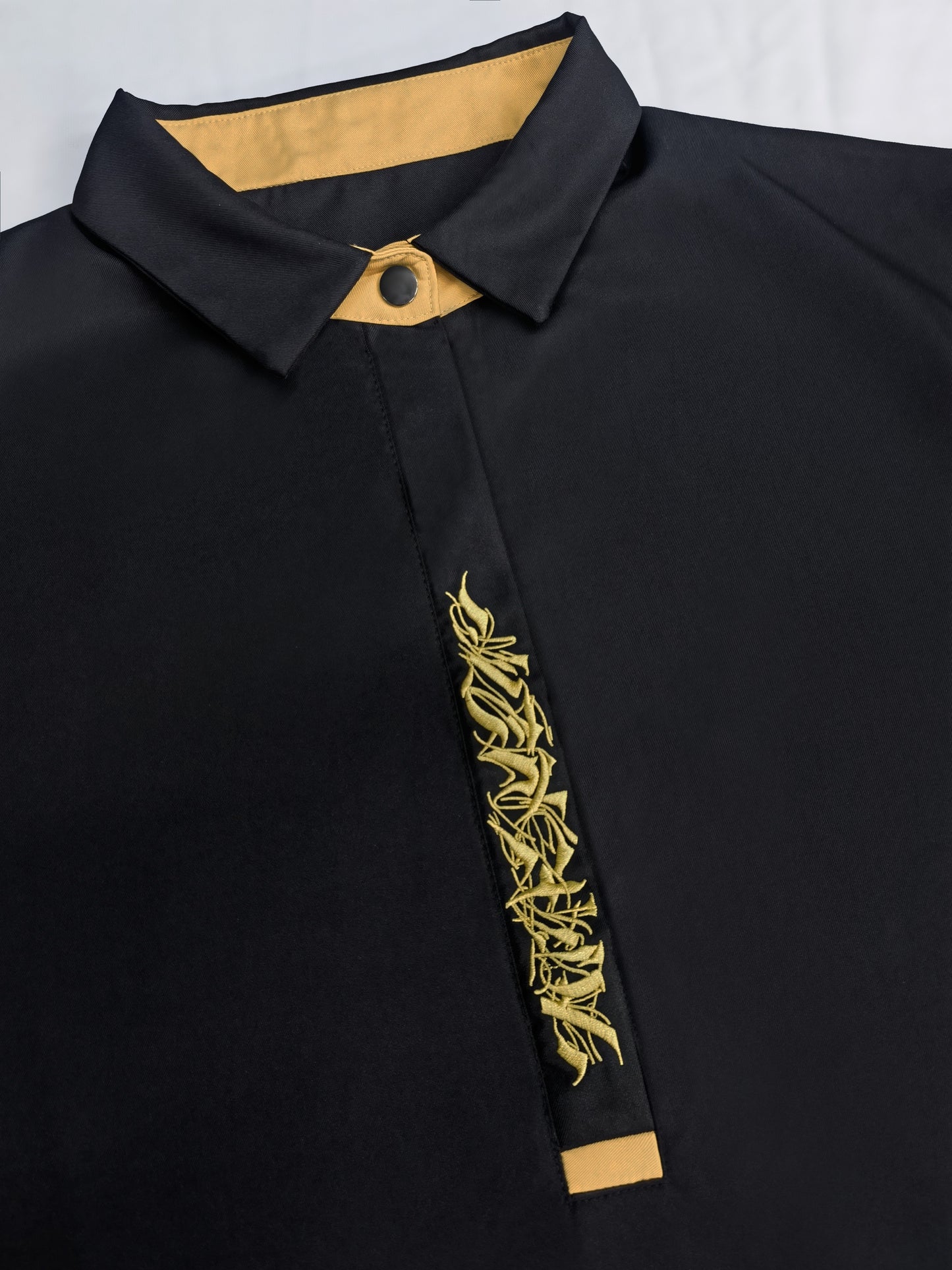 Arab Men's Plus Size Black Robe Muslim Casual Embroidered Jubba Robe All-season Universal Thobe Jubba Thawb For Men, Men's Clothing, Plus Size