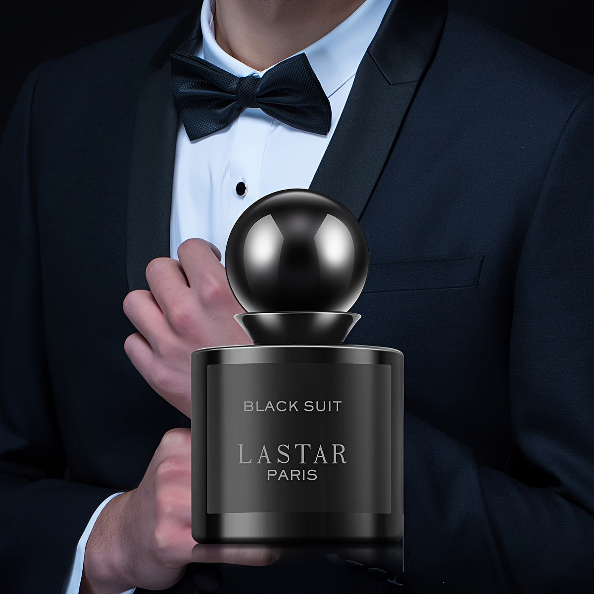 LASTAR Black Suit Paris Pheromone Perfume for Men - Elegant Amber Wood Scent, Natural Freshness, Ideal for Business & Office, Perfect Christmas, Date Night, or Birthday Gift, Enhances Confidence, Formaldehyde-Free, 3.4oz