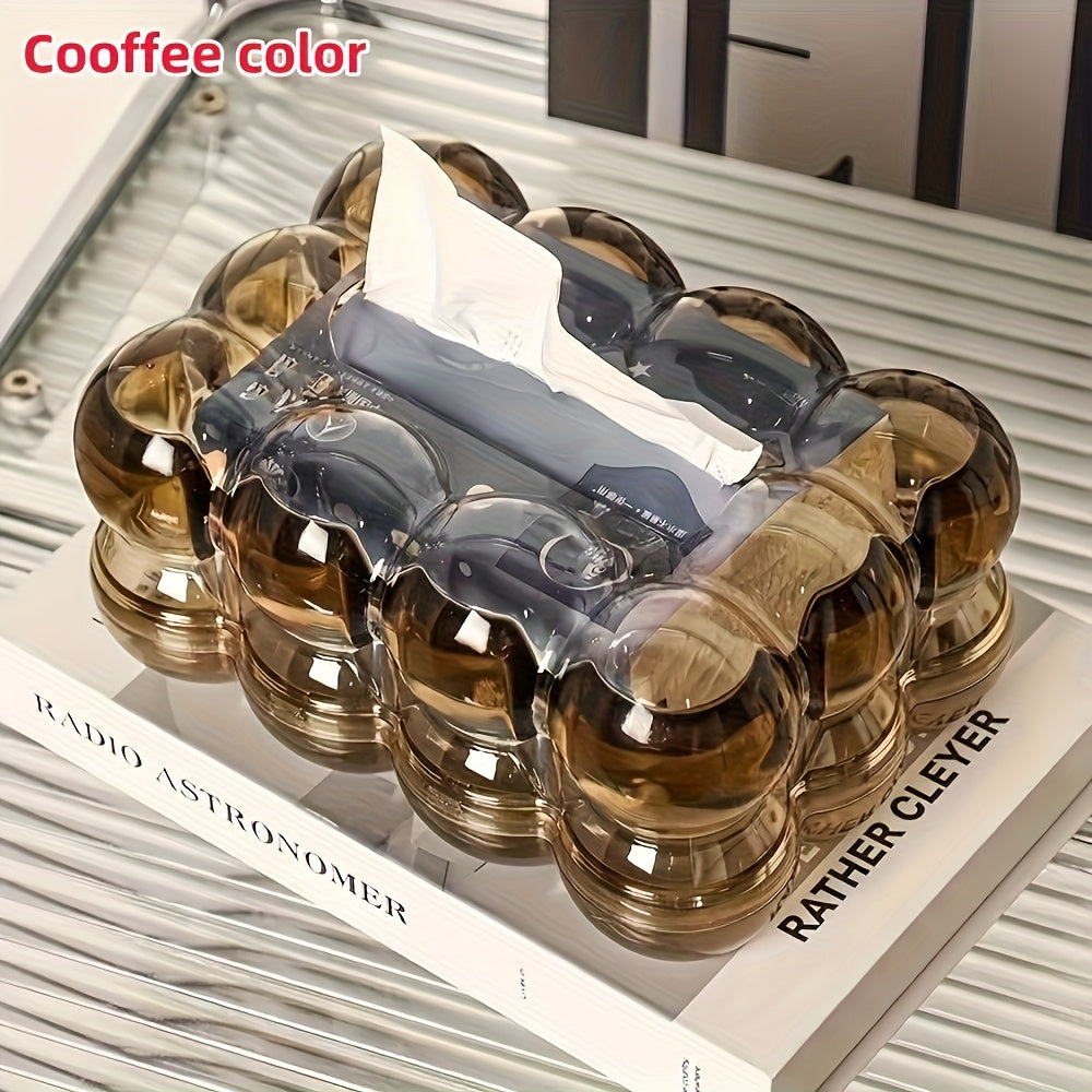 1pc New Acrylic Creative Cloud-Shaped Tissue Box, Stylish Desktop Paper Towel Holder for Home Decor, Suitable for Dining Table, Bedroom, and Desk Use, Tissue Box/holder, Tissue Box Cover