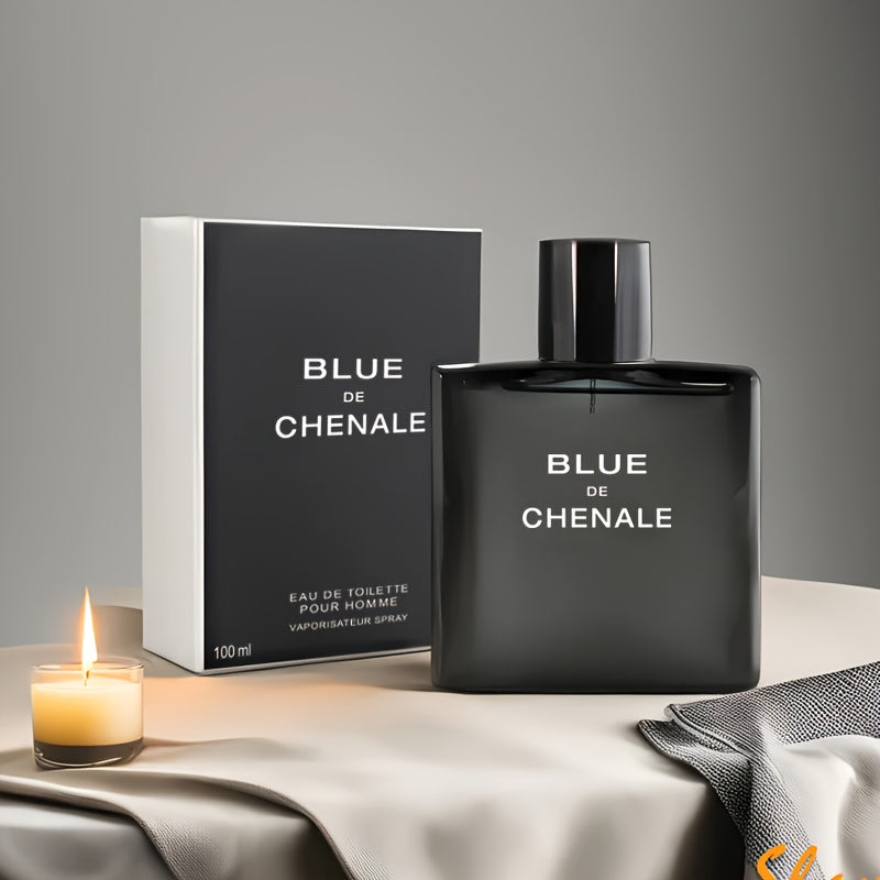 Men'S Long-Lasting Fresh Scent Cologne - Woody Fragrance, Elegant Dark Blue Bottle with Metallic Cap, Everyday & Special Occasion Perfume for Men, Sophisticated Masculine Scent, Modern Masculine Aesthetic, Highquality Scent, Stylish Men, Sleek Design, Pr