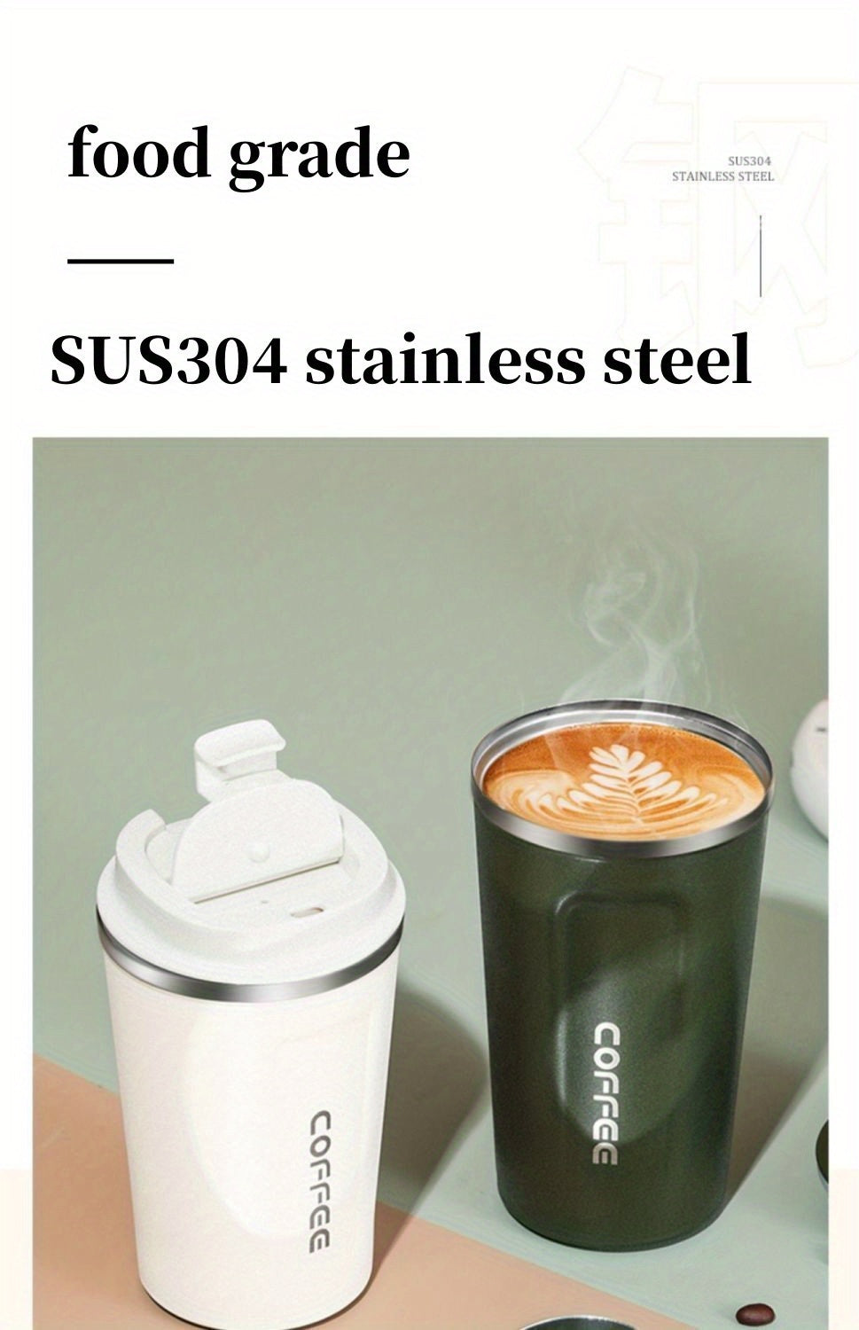 1pc Luxury Stainless Steel Insulation Coffee Mug - Keeps Drinks Hot/Cold for Hours, Reusable, Portable, High-end, Multipurpose, Ideal for Men and Women