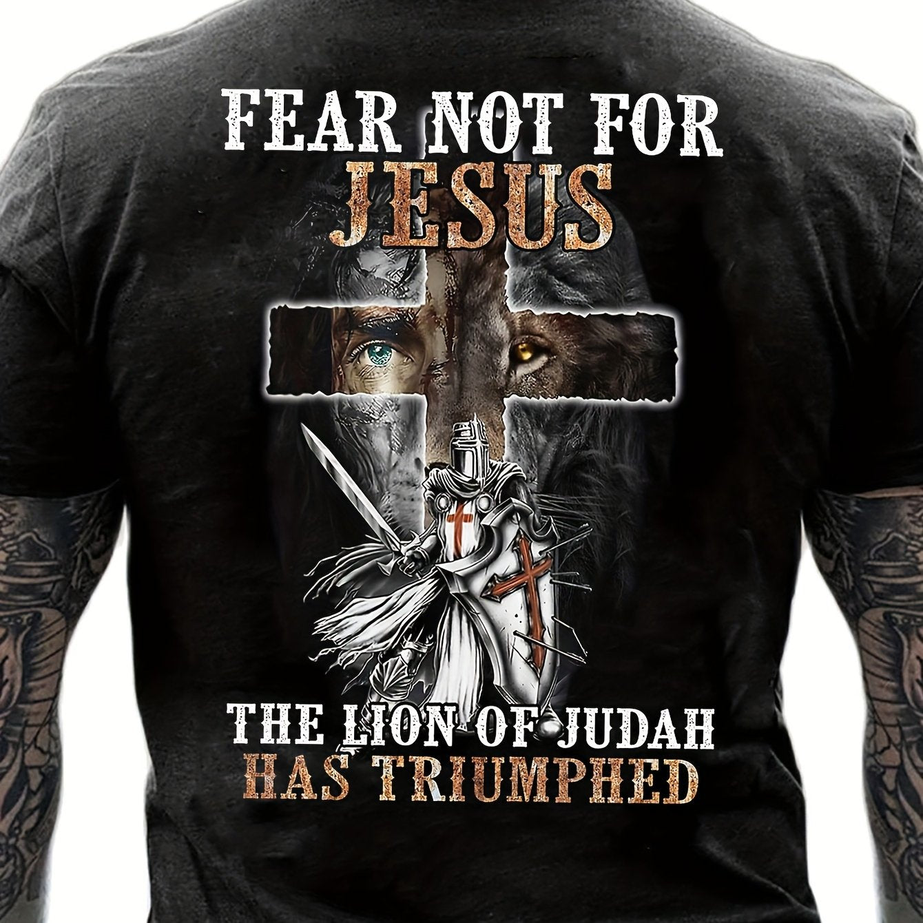 'Until I Said Amen' God Jesus Print T Shirt, Tees For Men, Casual Short Sleeve Tshirt For Summer Spring Fall, Tops As Gifts