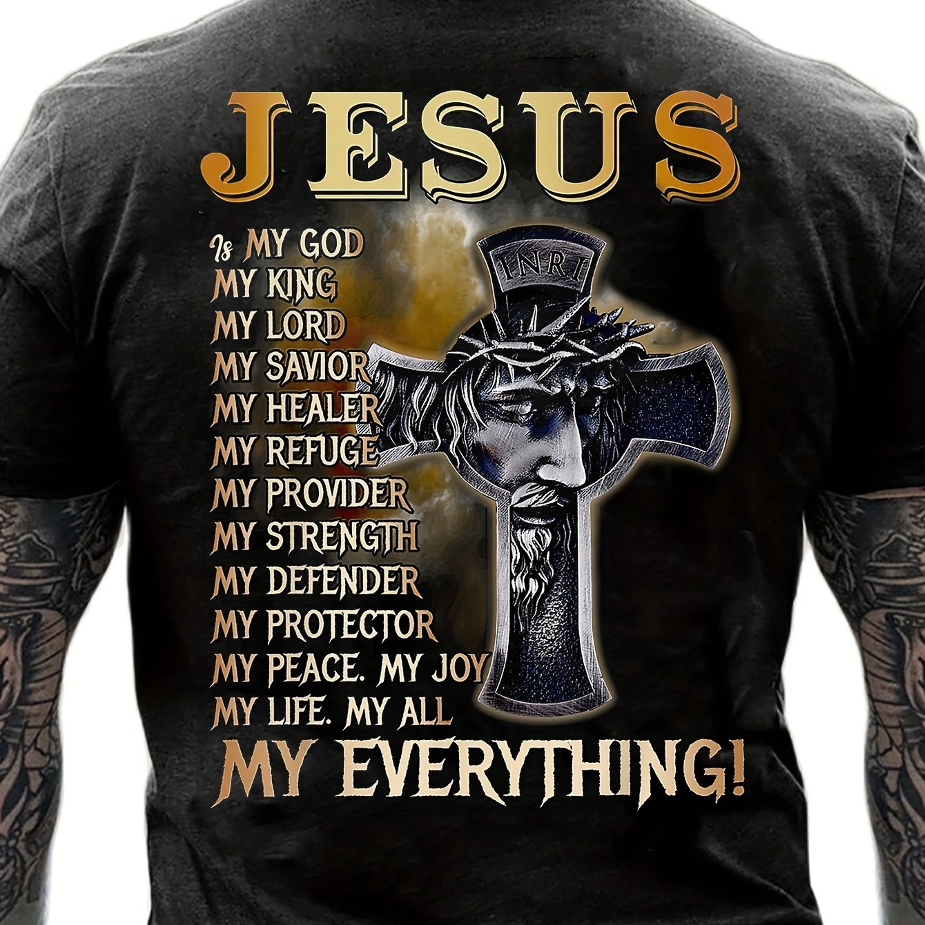 'Until I Said Amen' God Jesus Print T Shirt, Tees For Men, Casual Short Sleeve Tshirt For Summer Spring Fall, Tops As Gifts