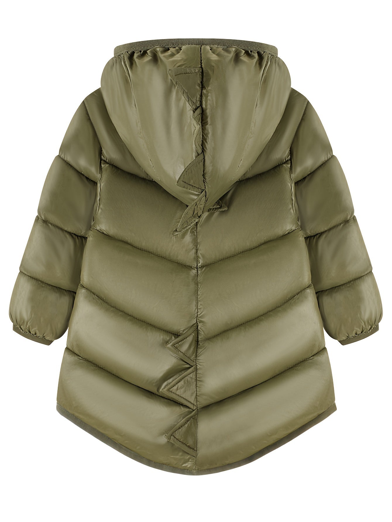 Children's Autumn and Winter Warm Padded Coat with Dinosaur Design, Windproof Thickened Jacket, Solid Color Cute Bread Style Casual Sporty Comfortable Mid-Length Basic Cartoon Outerwear for Boys