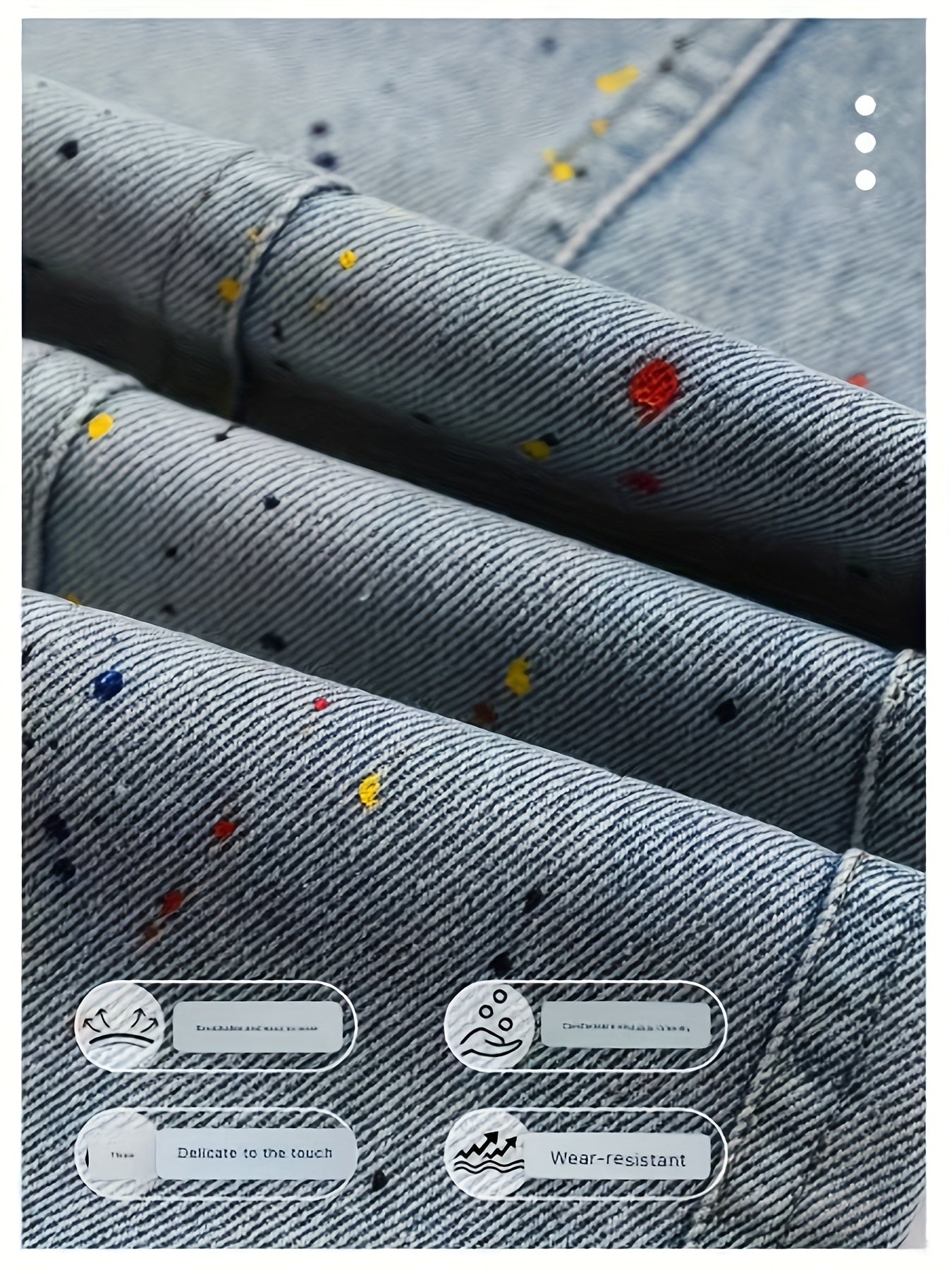 Boys' Loose Fit Washed Denim Jeans with Colorful Paint Splatter Print - Casual Spring, Summer & Fall Pants for Kids, Denim Jeans for Girls, Boy Jeans, Trendy Kids Wear, Nonstretch Fabric