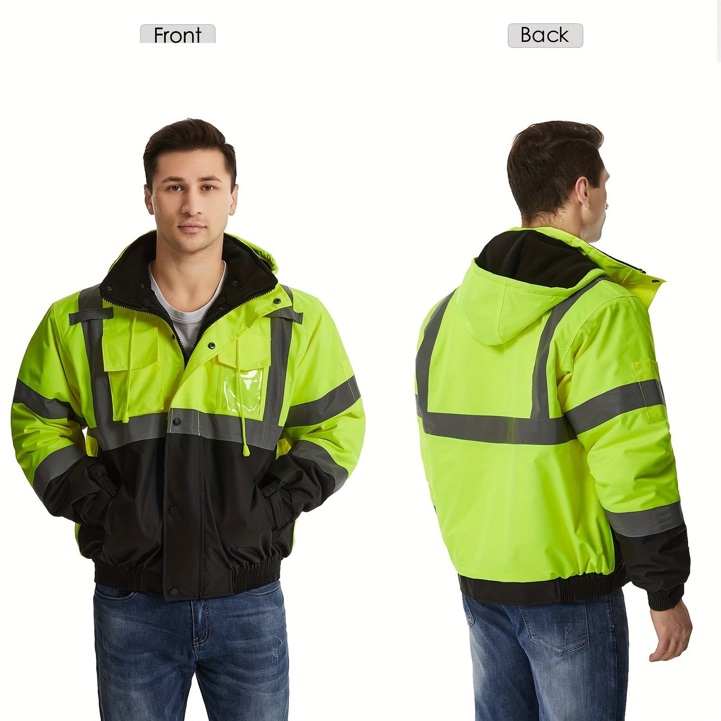 High-Visibility Reflective Safety Jackets - ANSI/ISEA Certified for Unisex Use - All-Weather Protection, Ensuring Your Safety Day and Night - Perfect for Men and Women!
