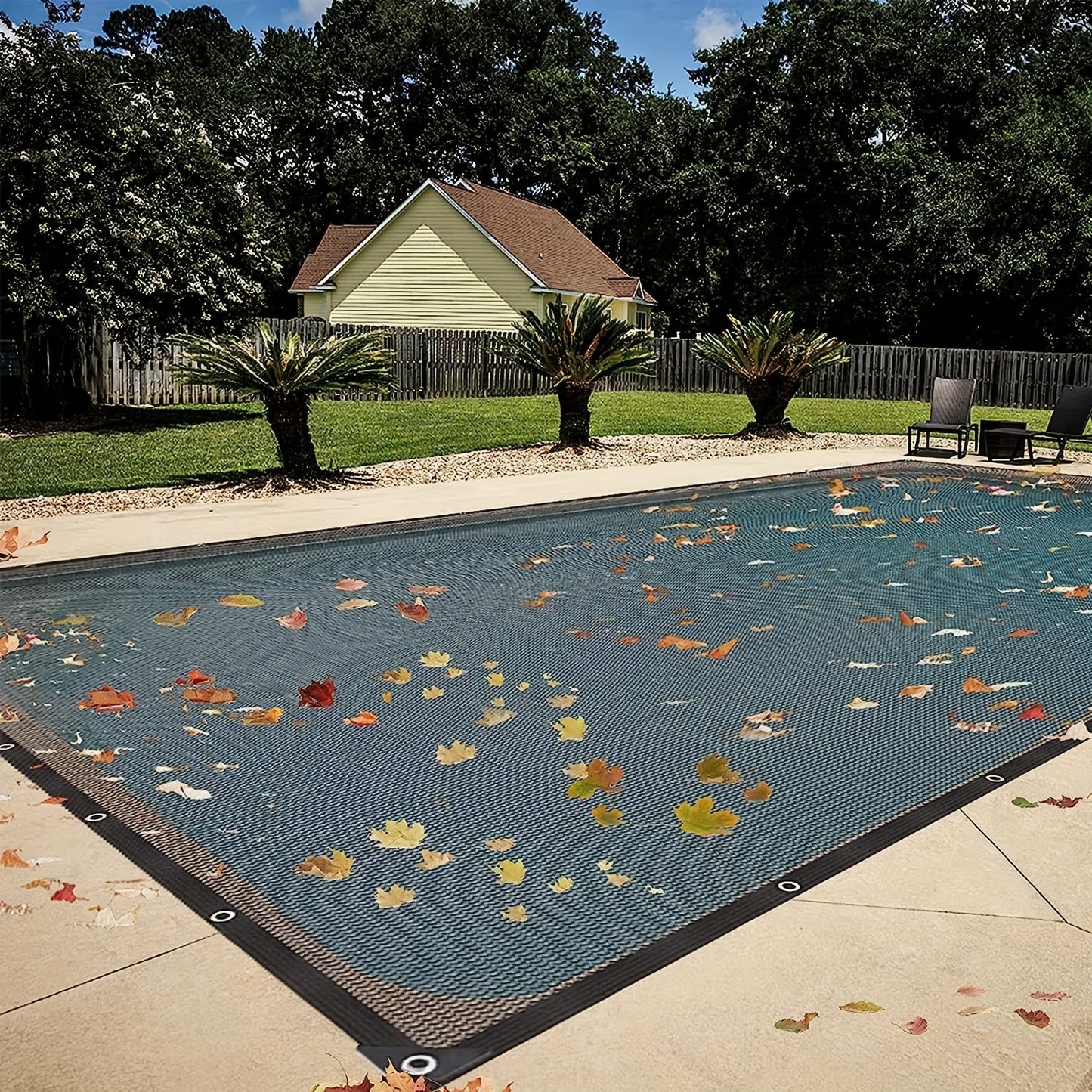 1pc Leaf Net Pool Cover, Protective Net Cover, Used For All-weather Outdoor Cover Of Underground And Above Ground Swimming Pools, With A Shading Rate Of Over 70