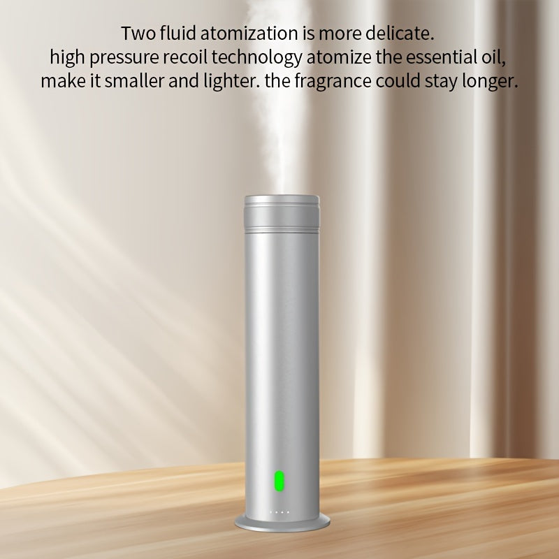Cylindrical commercial aroma diffuser, pillar aroma diffuser, waterless diffuser, cold air hotel aroma diffuser, automatic fragrance sprayer, Home Scenting, Hotel Scenting, Sleek Design, Minimalist Decor, Efficient Sprayer, Durable Construction, Fragranc