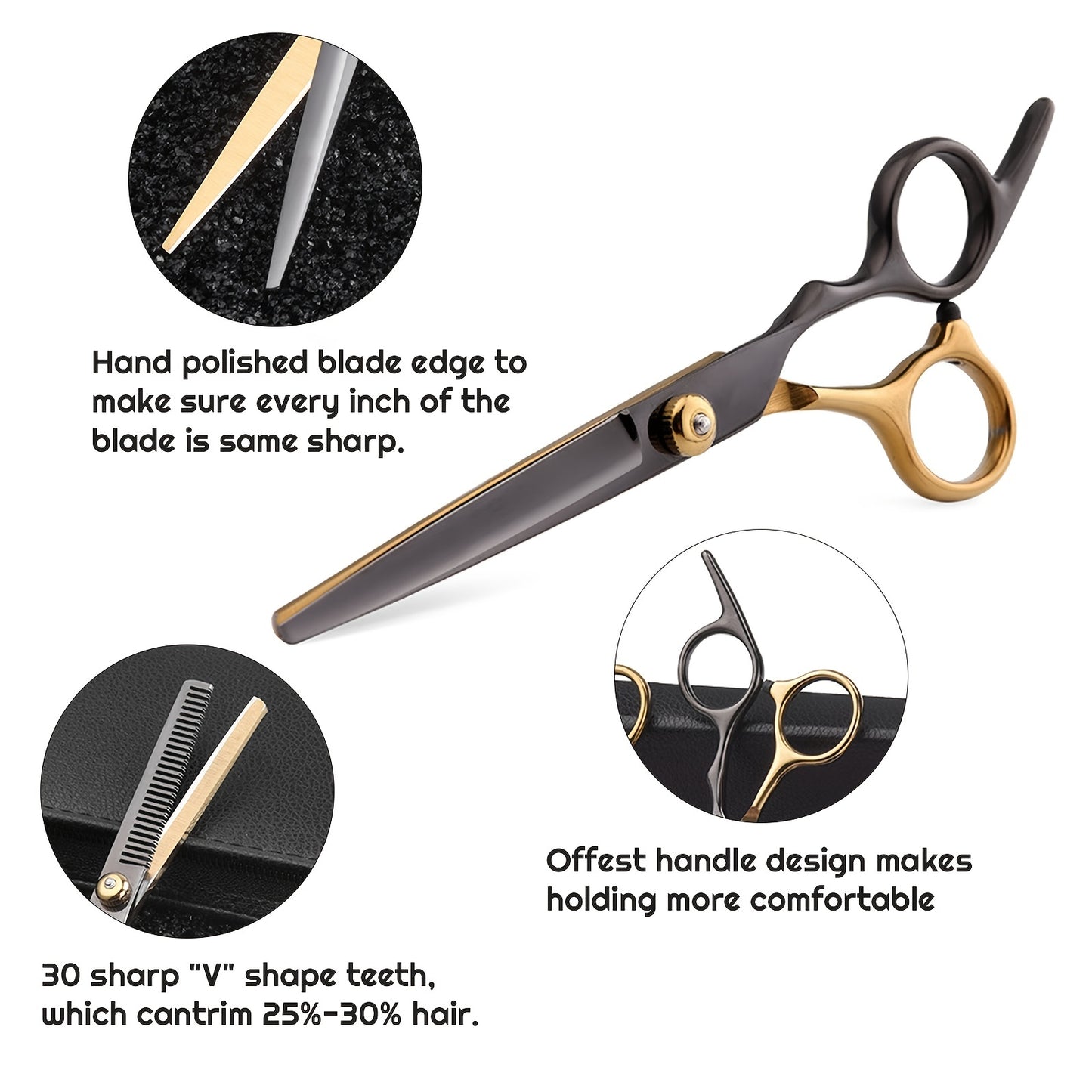 8 PCS Hair Cutting Scissors Kit, Professional Barber Shears Set With Hair Scissors Thinning Shears, Haircutting Sheers Hair Cut Blending Salon Scissor For Men Women Pet