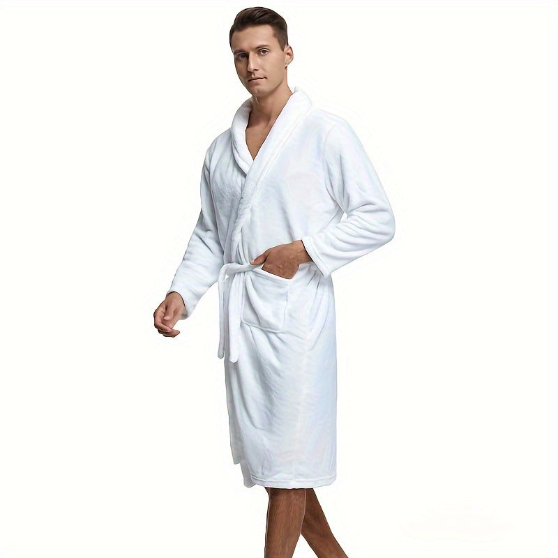 Ultra-Soft Flannel Bathrobe for Couples - Thick, Long & Warm | Anti-Static, Machine Washable | Perfect for Fall/Winter Home Comfort