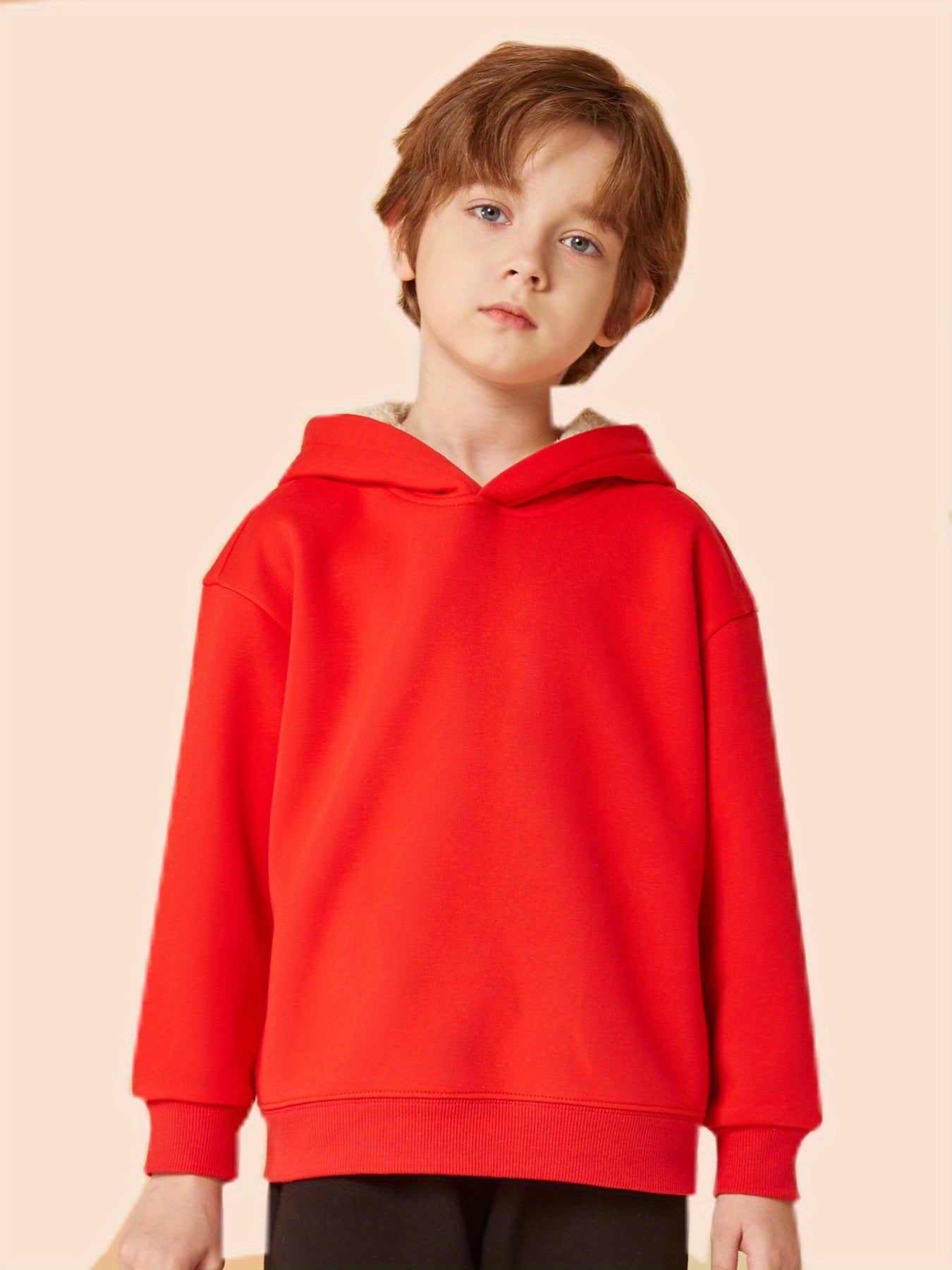 MIANZHI Boys' Heavy-Duty Hoodie - Thick Winter Pullover Sweatshirt, Loose Fit Hooded Sweater for Kids, Cold Weather Outdoor Activities, School & Everyday Casual Wear - Green Hooded Sweater for Boys, Kids Outdoor Apparel, Cartoon Bear Design, Plush Lined