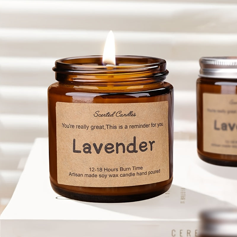 1pc 3.5oz lavender Scented Candles, aromatherapy Glass Jar Candles, Home Decor, Room Decor, weddings Decor, to my mother, to my friends, to myself as a gift