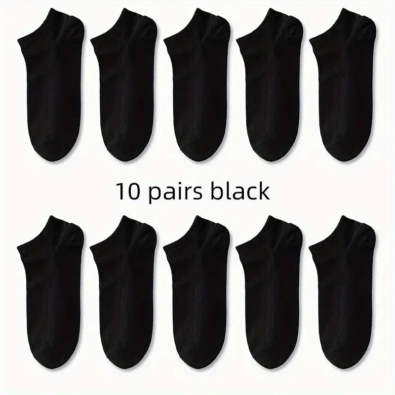 1/5/10/30 Pairs of Socks for Men and Women, Black and White Thin Ankle Socks, No-Wash, Deodorant, Sweat Absorbing, Summer Thin, Foot Bath, Boat Socks, Sweat-Resistant