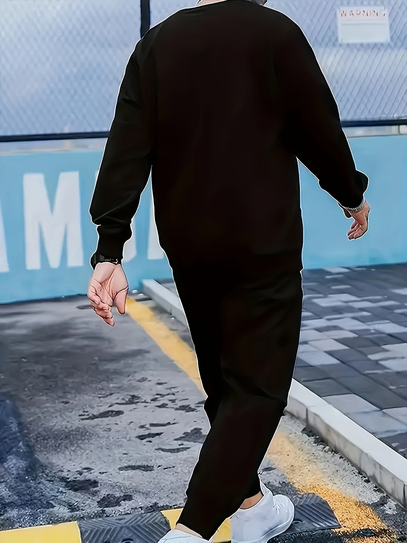 Men'S Casual Sports Suit Sweatshirt And Pants Tracksuit Fashion Logo