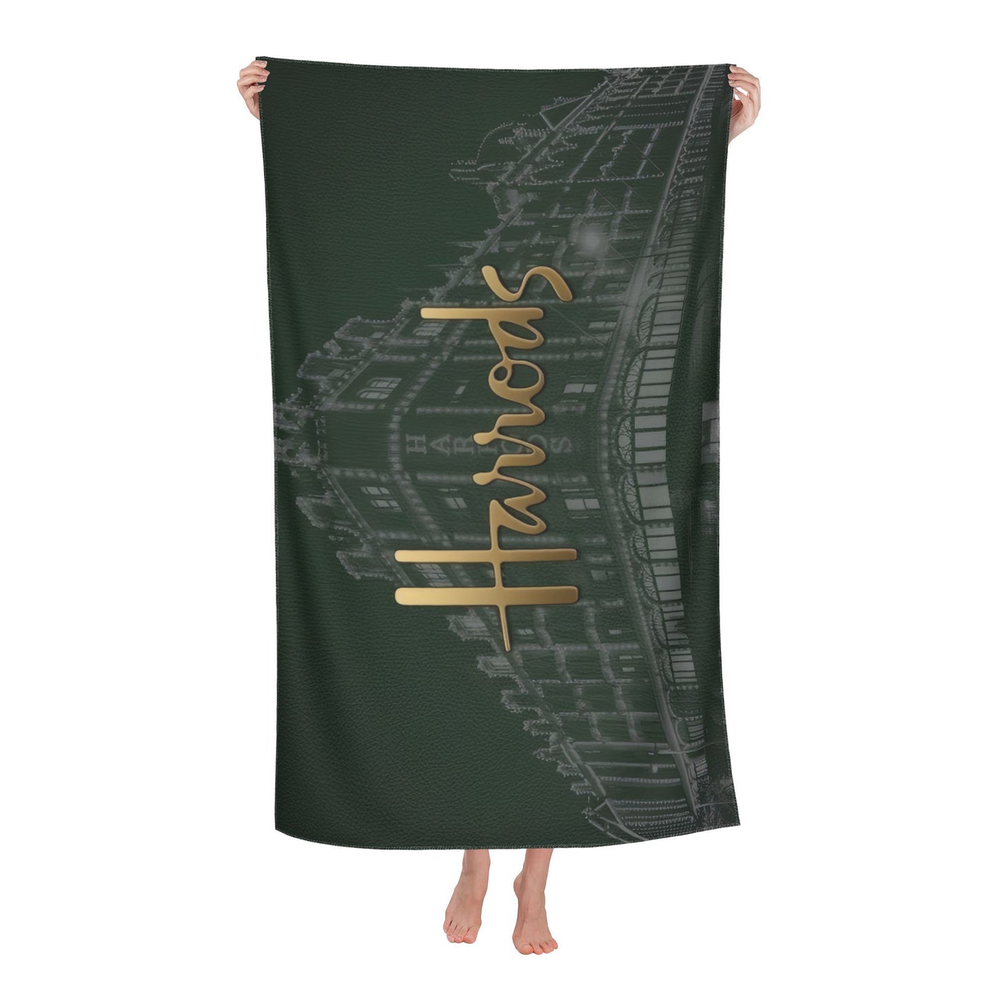 Harrods Luxury Beach Towel - Quick-Dry Microfiber Bath & Swim Towel with Elegant Harrods Store Design, Lightweight & Highly Absorbent for Gym, Yoga, Travel - Perfect for Harrods shoppers - Bath, Pool, Spa Essential, Contemporary Pattern, Durable Material
