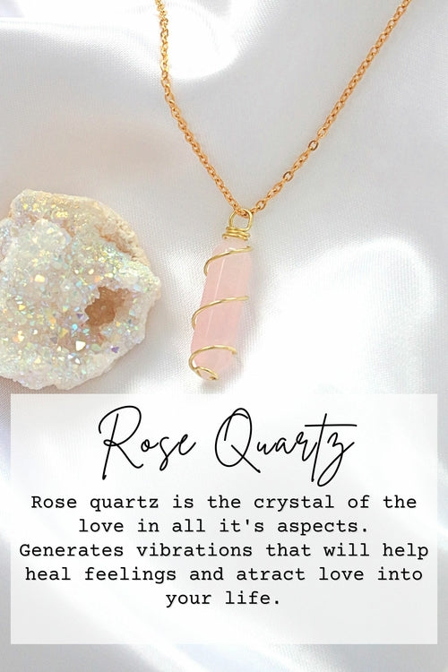 18K Double Ended Natural Healing Crystals Hand Wired Necklace