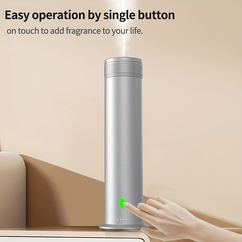 Cylindrical commercial aroma diffuser, pillar aroma diffuser, waterless diffuser, cold air hotel aroma diffuser, automatic fragrance sprayer, Home Scenting, Hotel Scenting, Sleek Design, Minimalist Decor, Efficient Sprayer, Durable Construction, Fragranc