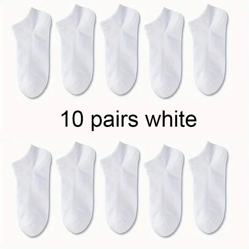 1/5/10/30 Pairs of Socks for Men and Women, Black and White Thin Ankle Socks, No-Wash, Deodorant, Sweat Absorbing, Summer Thin, Foot Bath, Boat Socks, Sweat-Resistant