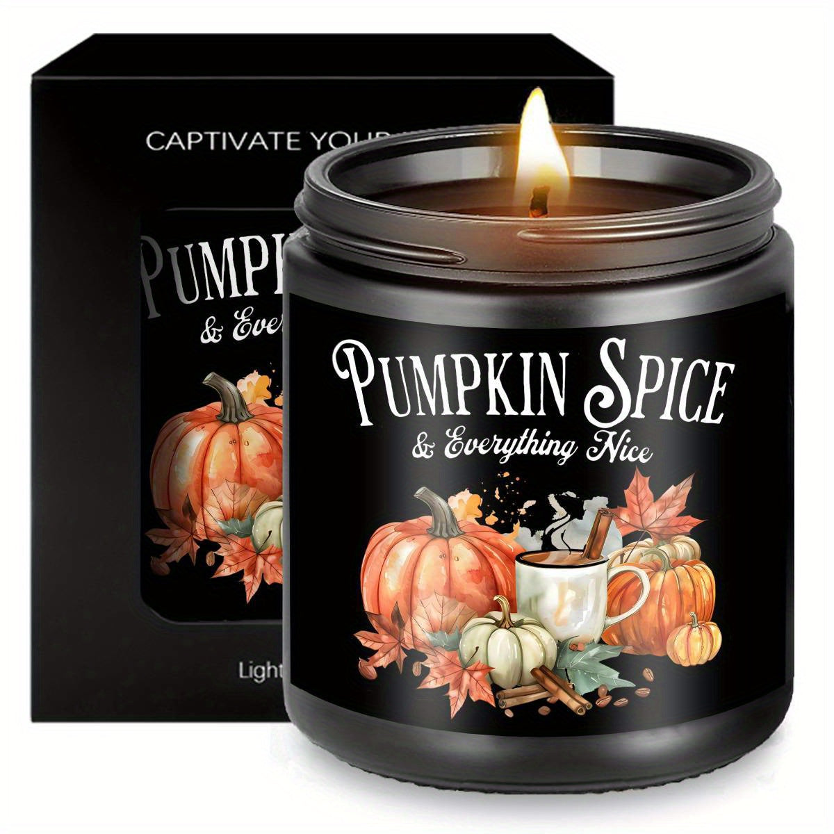 Hello Autumn Scented Candle Fall Themed Orange Terracotta Burnt Rustic Farmhouse September October Harvest Thanksgiving Day Decoration Gift Idea for Home Women Woman Hostess Men Friends Her Mom Wife Grandma Cute Item Essential Aesthetic Present