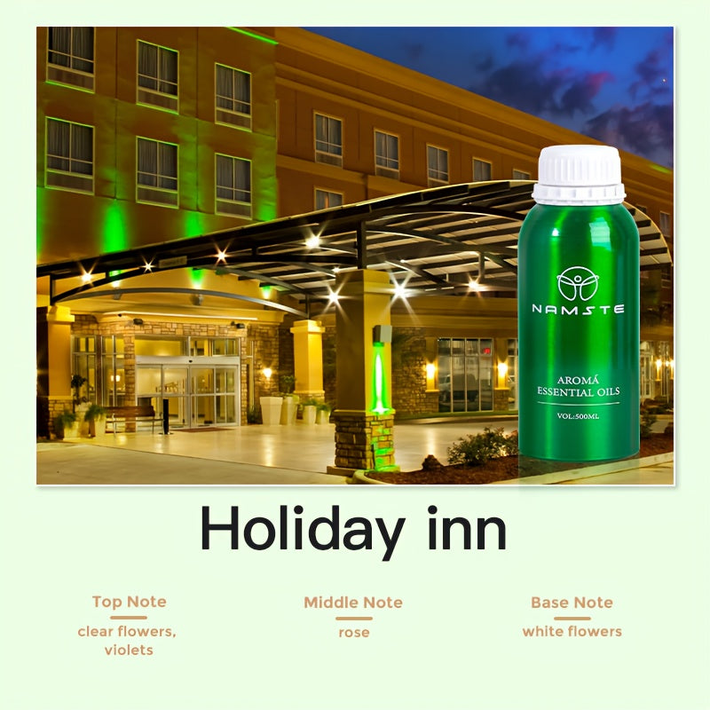 NAMSTE Hotel Replica Holiday Inn Essential Oil Trio - Long-Lasting Top, Middle & Base Notes (Purple Mist, Rose Kiss, Moonlight White Flower) - for Home, Spa, or - Elegant Green Bottle - 100ml/ 3.38fl.oz