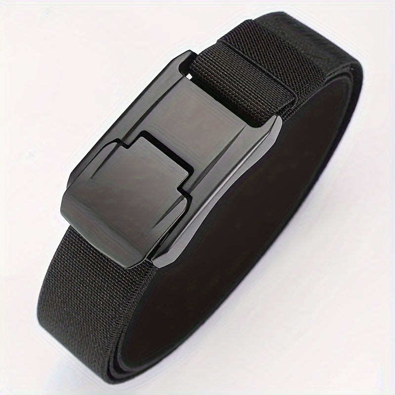 1pc Stretch Belt For Men And Women Hard Alloy Quick Release Buckle Strong Real Nylon Unisex Elastic Belt Overalls Work Belt, Ideal Choice For Gifts