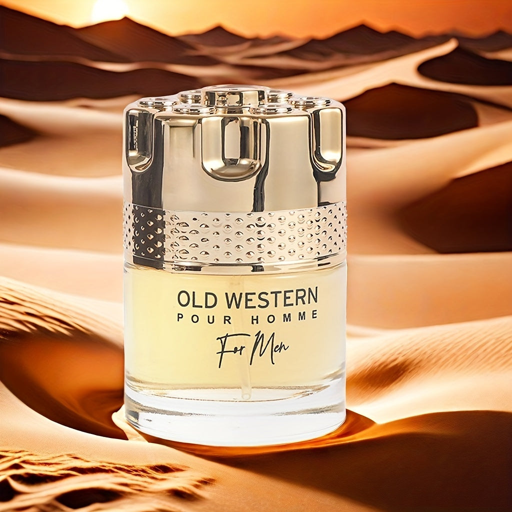 Old Western Pour Homme Eau de Toilette for Men Travel Size, Spice Woody Scent with Notes of Lemon, Ginger, Lavender, Mint, Apple, Juniper, Cardamom, Geranium, Tonka Bean, Amberwood, Vetiver - BPA-Free, Alcohol-Based Fragrance (5-15% Concentration)