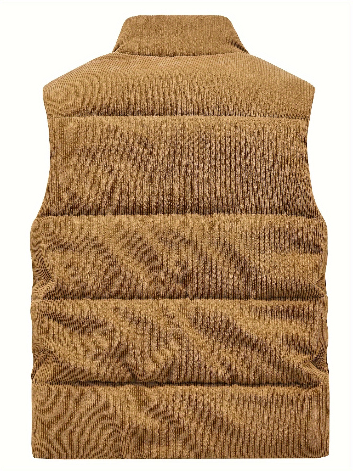 Men'S Heavyweight Winter Vest - Thermal Insulated Jacket with Stand Collar, Multi-Pocket Workwear Coat for Cold Weather, Non-Stretch Fabric for Construction, Thick