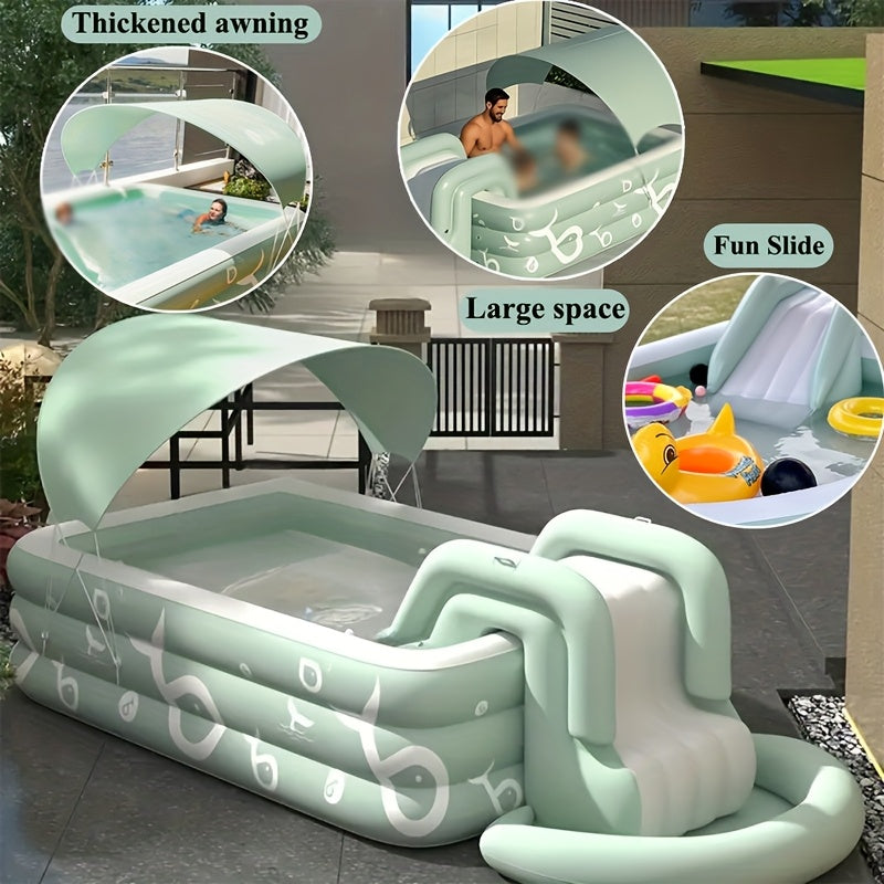 1pc Luxury Inflatable Swimming Pool Set with Luxury Gift Packages, Large Home Backyard Pool,Summer Family Fun Swim Center,Fast Inflatable|Thicken Material Design|Easy Installation,Perfect for Family Gatherings,Backyard,Home Water Play,Summer Parties