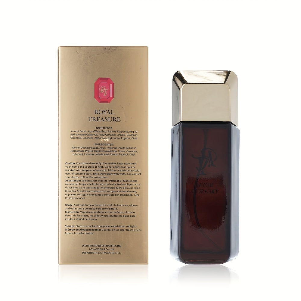 Men's Luxury Perfume - Long-Lasting Woody Oriental Fragrance with Cedarwood, Patchouli, Cardamom - Elegant Golden cap design, Formaldehyde-Free, Everyday & Special Occasion Cologne for Men, Formal Event Scent, Sophisticated Design, Premium Quality Scent