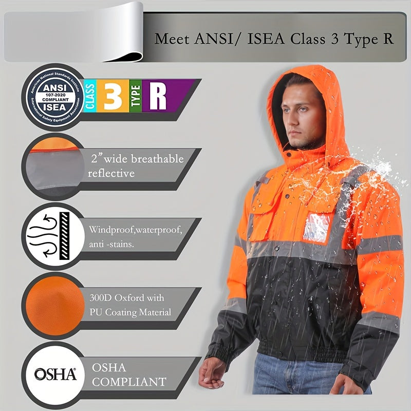 High-Visibility Reflective Safety Jackets - ANSI/ISEA Certified for Unisex Use - All-Weather Protection, Ensuring Your Safety Day and Night - Perfect for Men and Women!