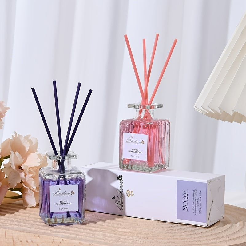 1pc 50ml Modern Gardener Series Lavender Scented Essential Oil Diffuser, Glass Rectangle Shape, Flameless Air Freshener for Living Room and Bedroom, Long-Lasting Fragrance, Ideal for Christmas, Easter, Valentine's, Thanksgiving, Mother's Day Gift, Best f