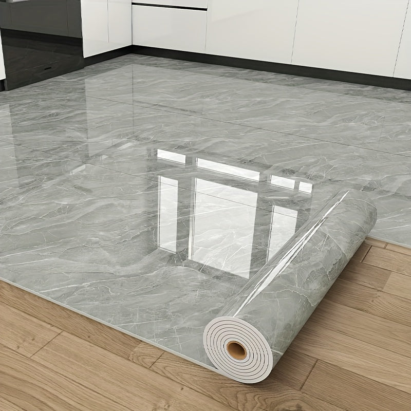 1 Roll Heavy-Duty 3mm Thick Self-Adhesive Removable Marble Floor & Wall Tiles - Peel & Stick Waterproof Vinyl Sheets Suitable for Bathroom, Kitchen, Living Room, Bedroom - Luxury Marble Design (Black/White/, Grey/White, Beige/Grey)