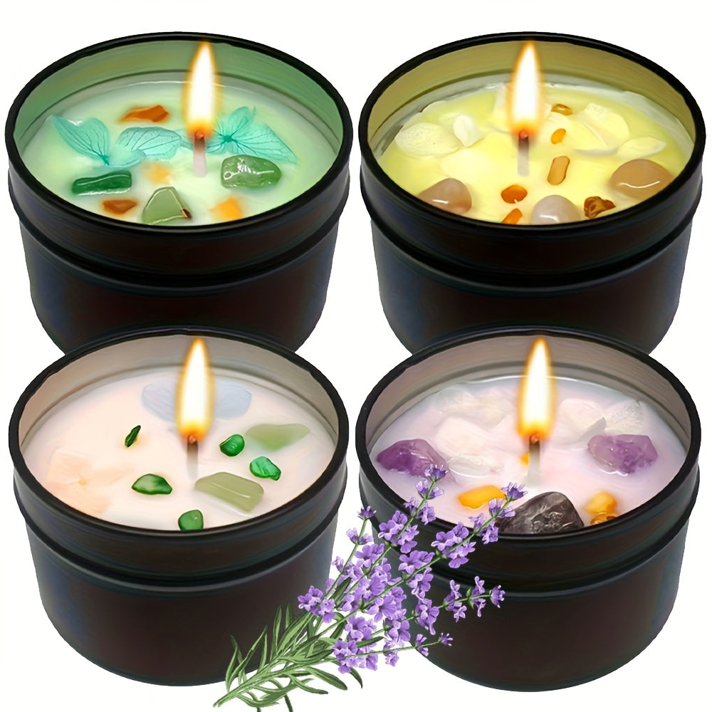 Crystal Aromatic Candle, Premium Soy Wax with Lavender & More Scents, Embedded with Watercrystals and Petal Home Decor – Perfect Valentine's Day or Mother’s Gift for Friends/Girlfriends, Long-Lasting Indoor Fragrance Highlight Party Atmosphere New Year P