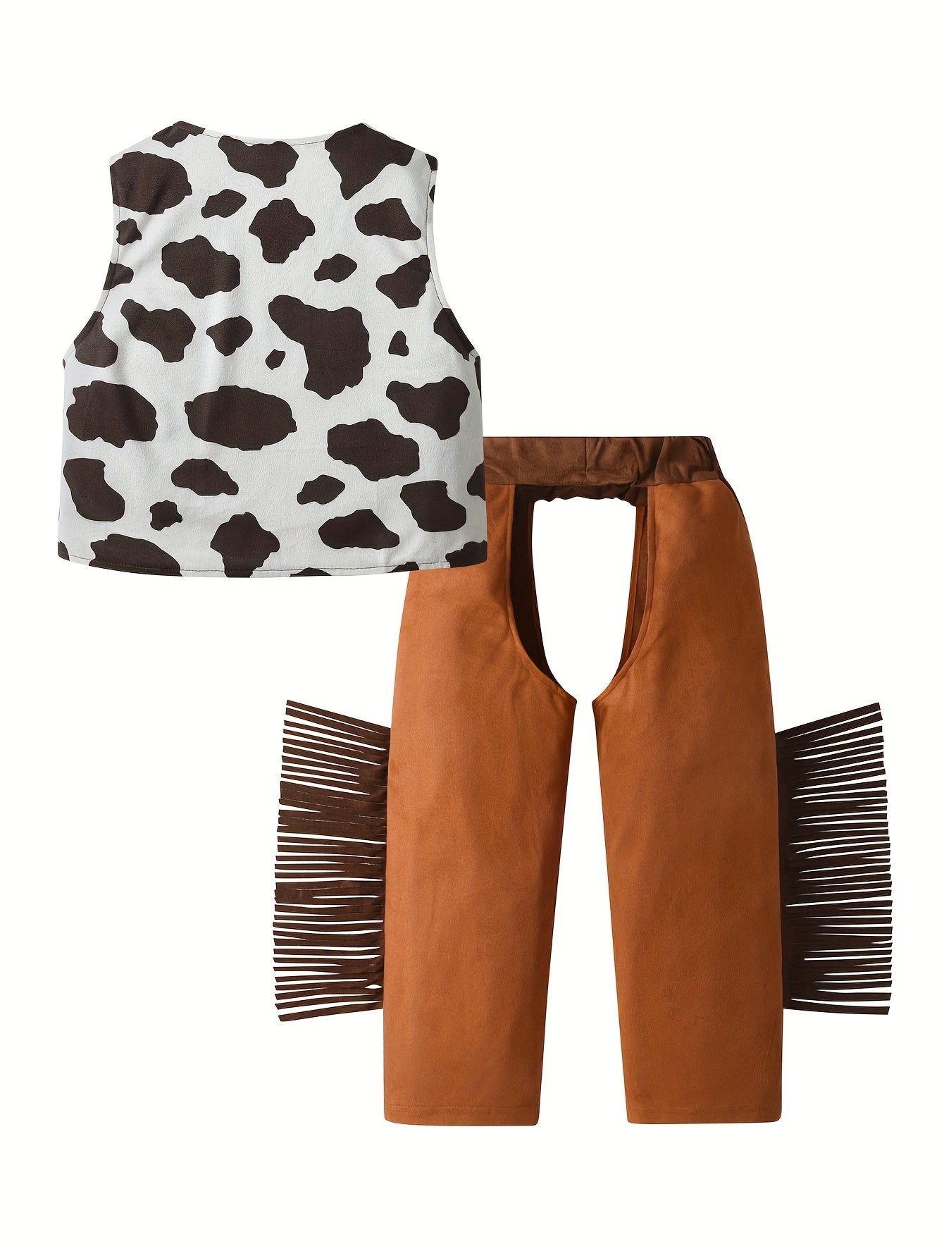 Boys' Luxury Vest, Pants, Red Bow Tie, Hat 4pcs Set for Boys' Halloween Carnival Theme Party Boys' Western Cowboy Style Set Holiday Performance Wear Halloween Gift (Shirt Not Included), Perfect for Outdoor