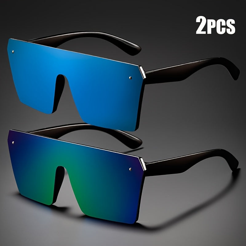 2 Pairs of Stylish Square Frame Glasses, Unisex and Versatile, Perfect for Birthday Gifts or Photography Props