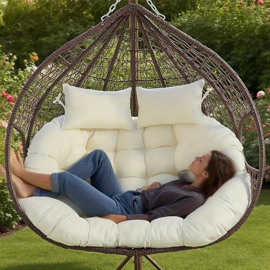 Multi-Color Hammock with Cushion, Versatile for Indoor/Outdoor Use – Perfect for Living Room, No Pressure on Swings or Outdoor Gear. Suitable All Seasons with Comfortable