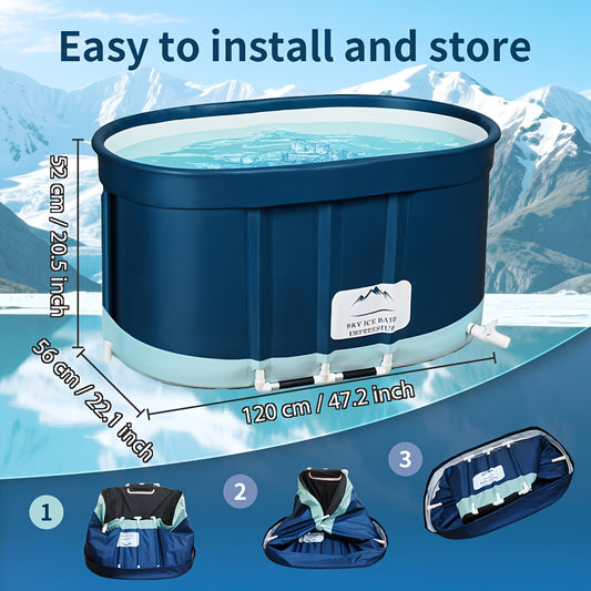 Oval Ice Bath Tub Easy to Set Up, Designed for Adult Cold Soaking, Suitable for Indoor and Outdoor Use in Daily Home Settings