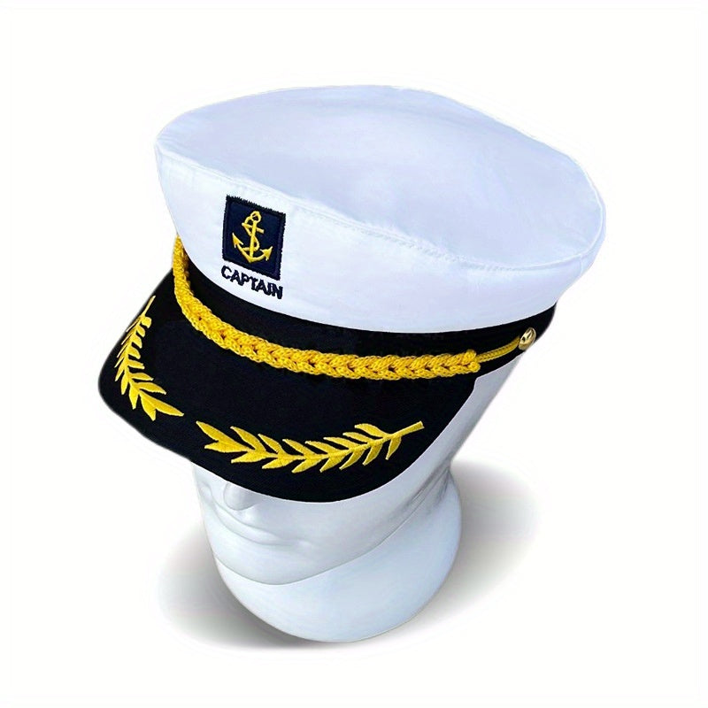 Navy Captain Hat - Flat Top Sun Hat for Outdoor Travel Leisure - Ideal Gift for Men and Women