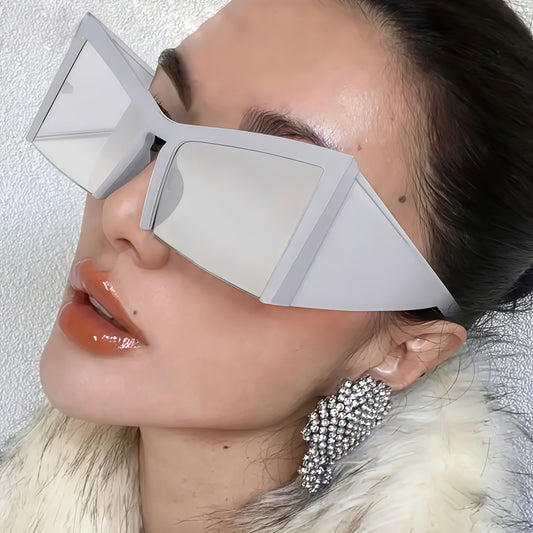 1pc Y2K-Inspired Semi-Rimless Fashion Glasses for Women & Men - Lightweight Polycarbonate Frame with Orange to Brown Tinted Lenses, Retro Modern Design for Casual, & Casual Attire for Daily