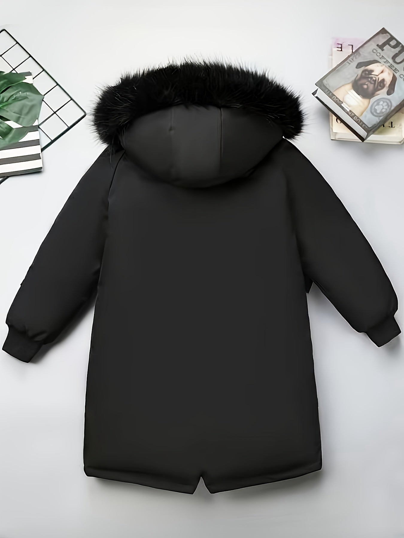 Boys' Winter Thickened Coat, Removable Hood, Mid-Length Suitable for Outdoor Leisure