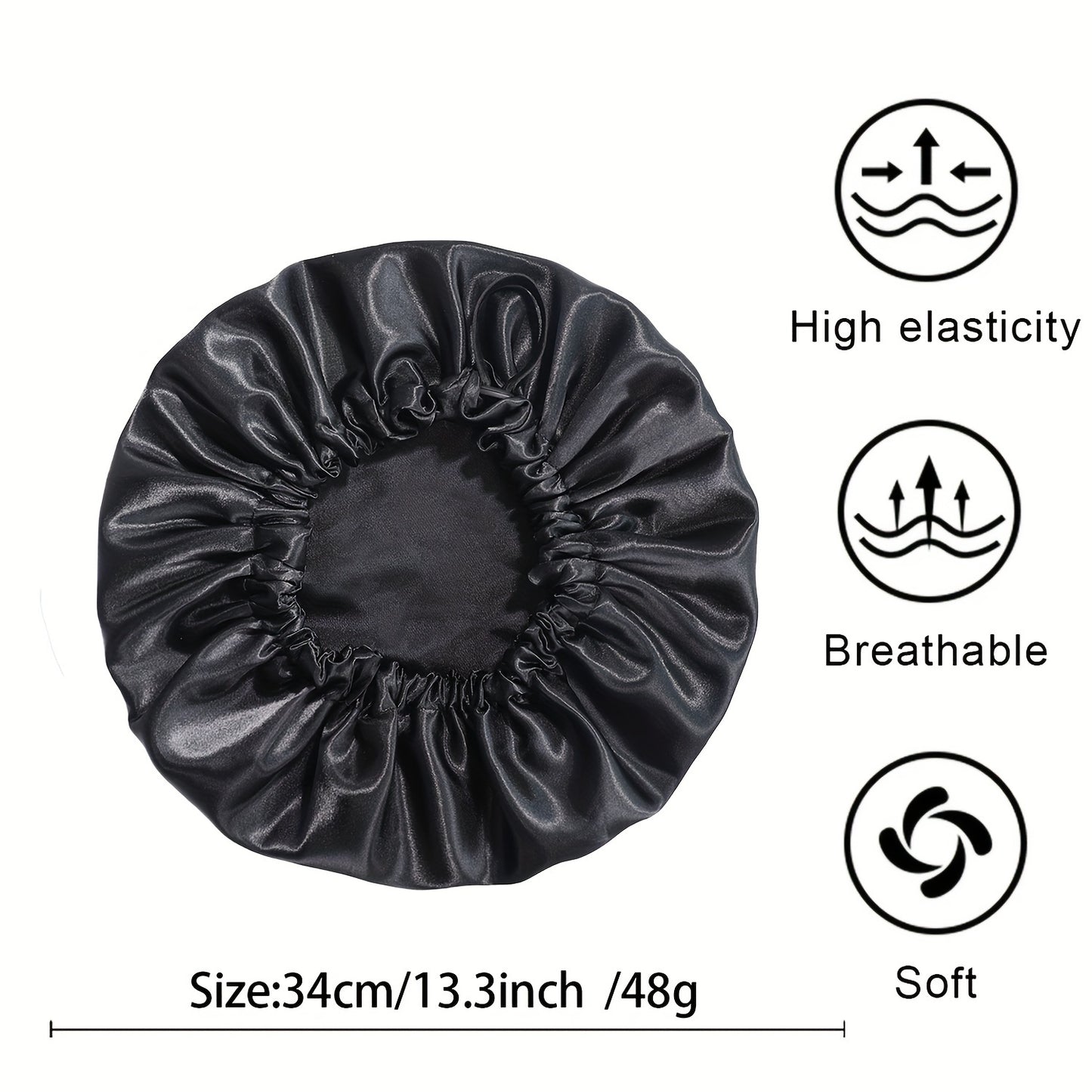 [Satin Sleep Bonnet] Double Layer Satin Bonnet For Sleeping - Adjustable Bonnet For Curly Hair - Large Satin Lined Sleep Cap For Women