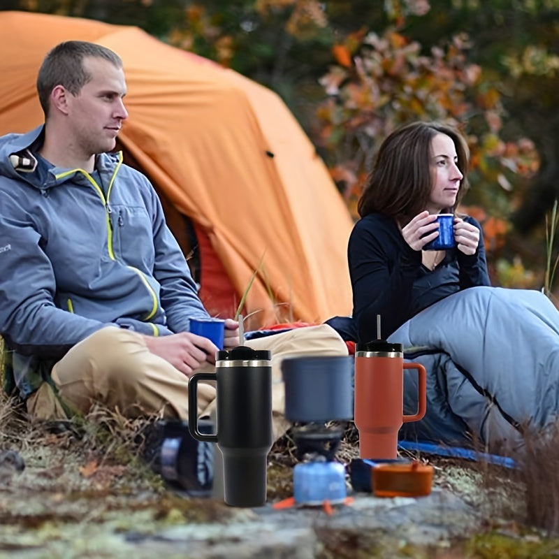 SLOVE 40oz Stainless Steel Tumbler With Handle And Straw, Insulated Sports Water Bottle For Men And Women, Keep Warm Or Cold, Coffee Cup - Perfect Gift