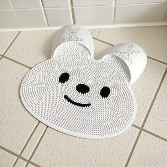 1 Non-Slip Bath Mat and Exfoliating Foot/Body Massage Pad - Soft Towel Bathtub Rug with Back Brush, Suitable for Dead Light Beige Removal in Beige Color, Extra Large Bath Mat, Non Slip Bath Mat for Shower, Bath Mats for Bathroom Floor, Bathtub Accessorie