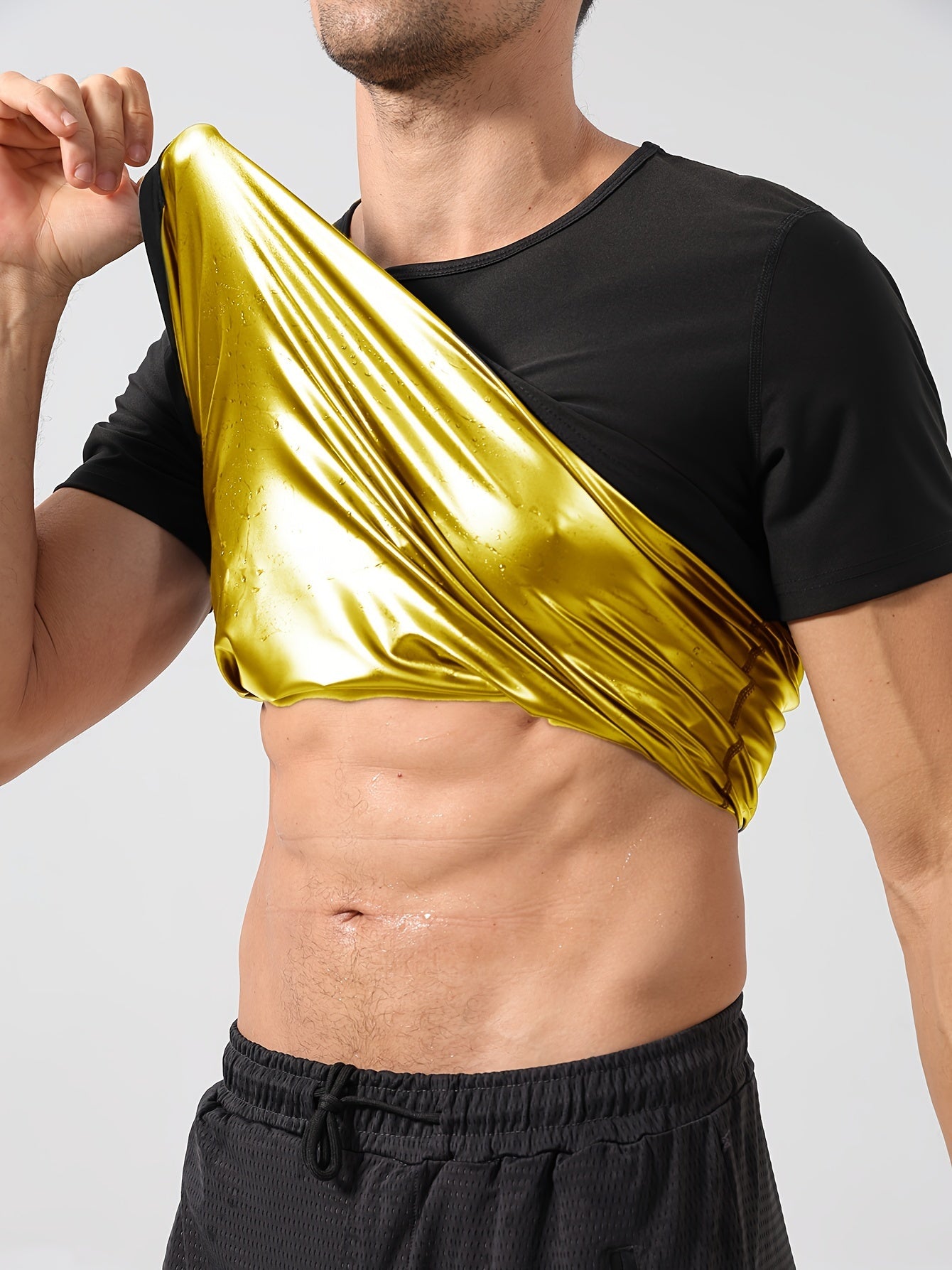 Sauna Shirt For Men, Short Sleeve Sauna Suit For Men Weight Loss, Sweat Body Shaper Sauna Vest For Men Gym Exercise Sauna Top